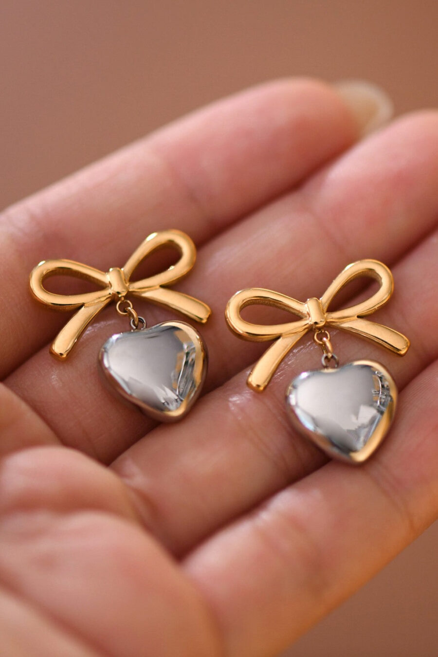 Piper 18K Heart Drop Earrings