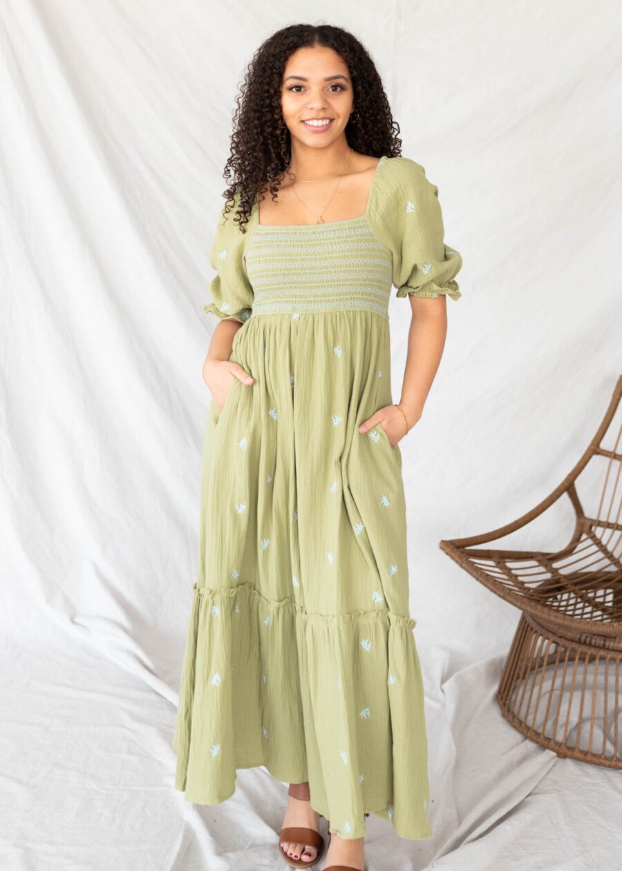 AlettaGreenFloralEmbroideredDress3.jpg Aletta Green Floral Embroidered Dress