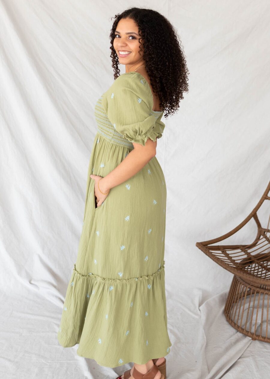 AlettaGreenFloralEmbroideredDress5.jpg Aletta Green Floral Embroidered Dress
