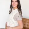 Amiah Cream Knit Sweater Vest