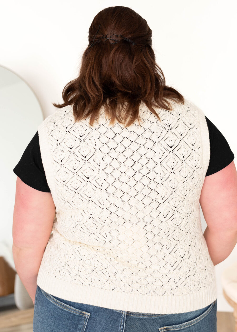 Amiah Cream Knit Sweater Vest