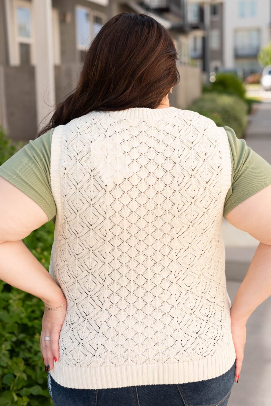 Amiah Cream Knit Sweater Vest