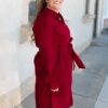 Anne Burgundy Button Up Dress