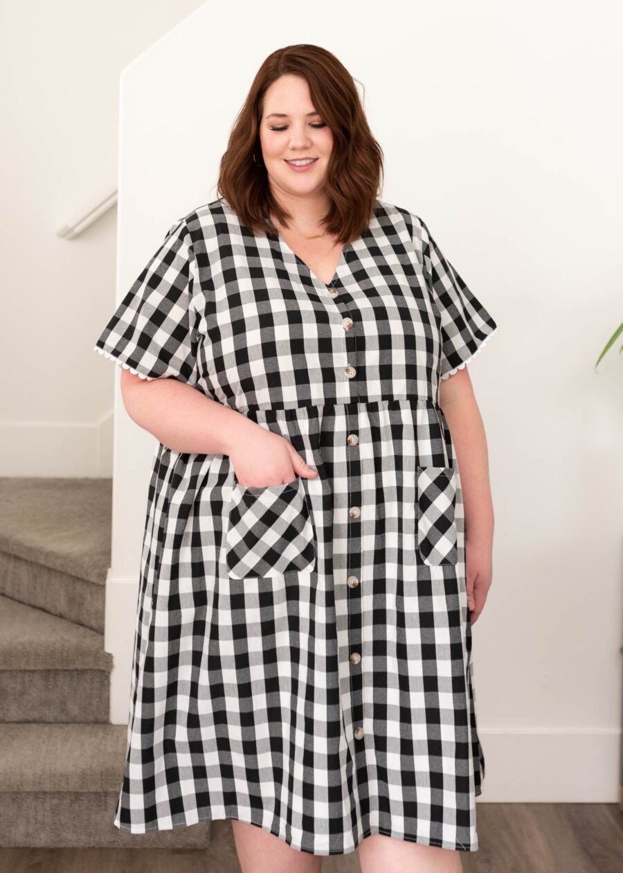 ArelieBlackGinghamButtonDress_DSC8369.jpg Arelie Black Gingham Button Dress