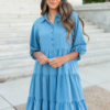 Ava Blue Tiered Dress