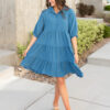 Ava Blue Tiered Dress