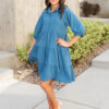 Ava Blue Tiered Dress