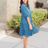 Ava Blue Tiered Dress