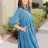 Ava Blue Tiered Dress