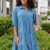 Ava Blue Tiered Dress