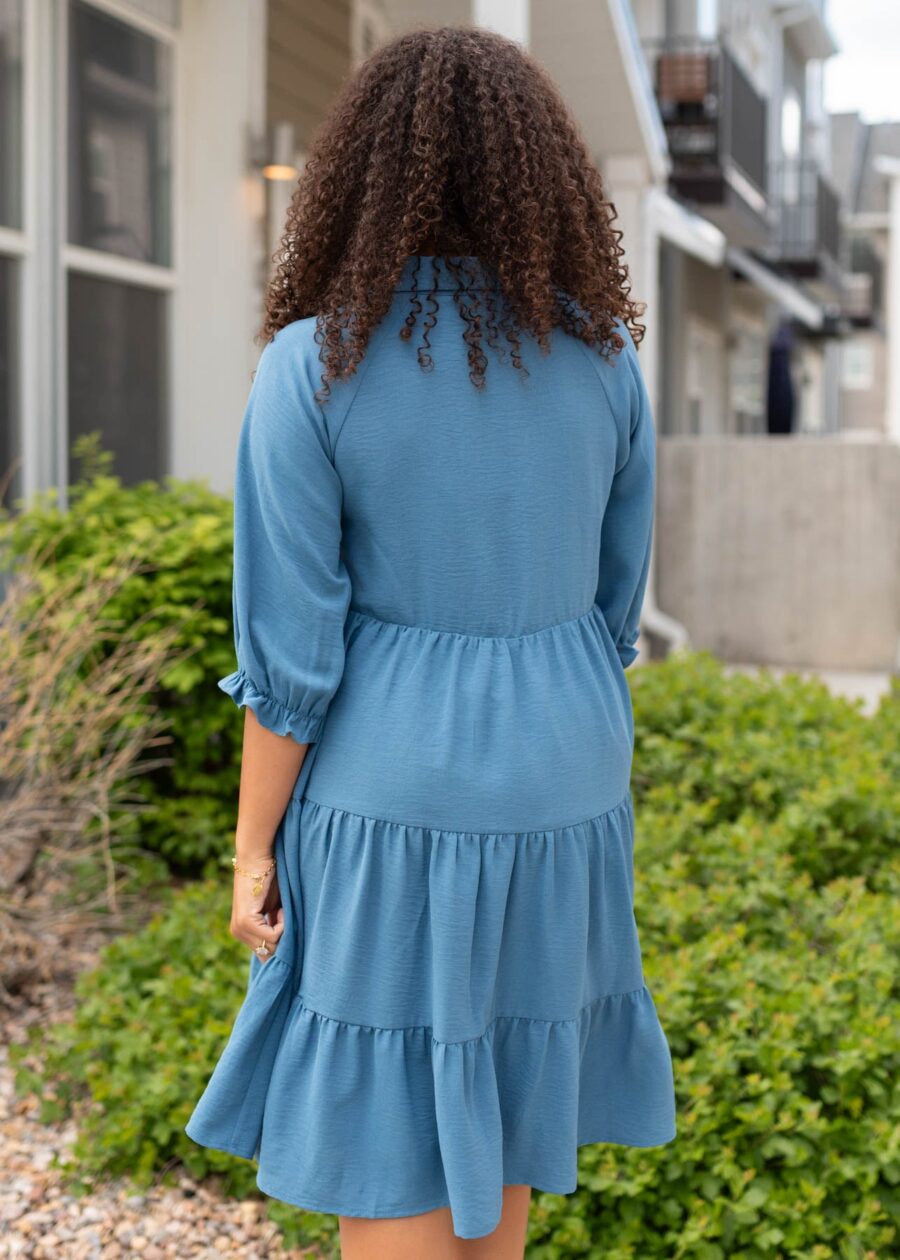 Ava Blue Tiered Dress