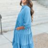 Ava Blue Tiered Dress