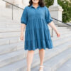 Ava Blue Tiered Dress