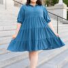Ava Blue Tiered Dress