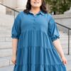 Ava Blue Tiered Dress