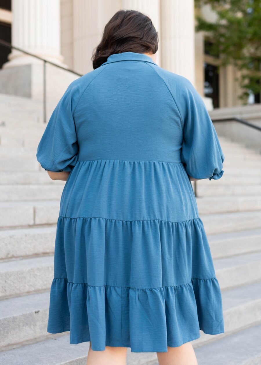 Ava Blue Tiered Dress