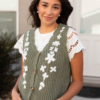 AzaleaOliveFloralSweaterVest.png Azalea Olive Floral Sweater Vest