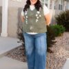 AzaleaOliveFloralSweaterVest_DSC0745.jpg Azalea Olive Floral Sweater Vest
