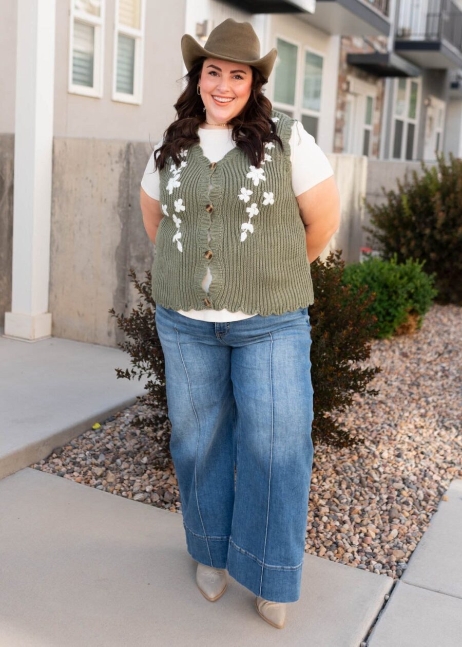 AzaleaOliveFloralSweaterVest_DSC0745.jpg Azalea Olive Floral Sweater Vest