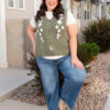 AzaleaOliveFloralSweaterVest_DSC0750.jpg Azalea Olive Floral Sweater Vest