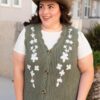 AzaleaOliveFloralSweaterVest_DSC0753.jpg Azalea Olive Floral Sweater Vest
