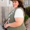 AzaleaOliveFloralSweaterVest_DSC0755.jpg Azalea Olive Floral Sweater Vest