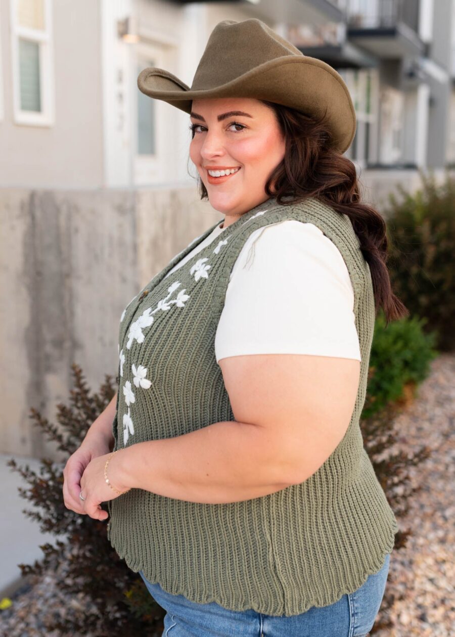 AzaleaOliveFloralSweaterVest_DSC0755.jpg Azalea Olive Floral Sweater Vest