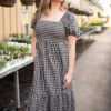 Bridget Black Gingham Dress