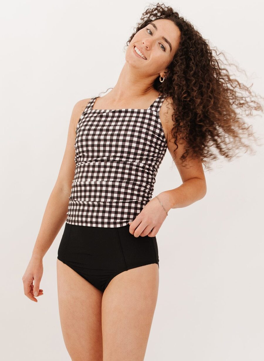 GinghamSquare_BlackHWSF4.jpg Black High-Waist Bottoms