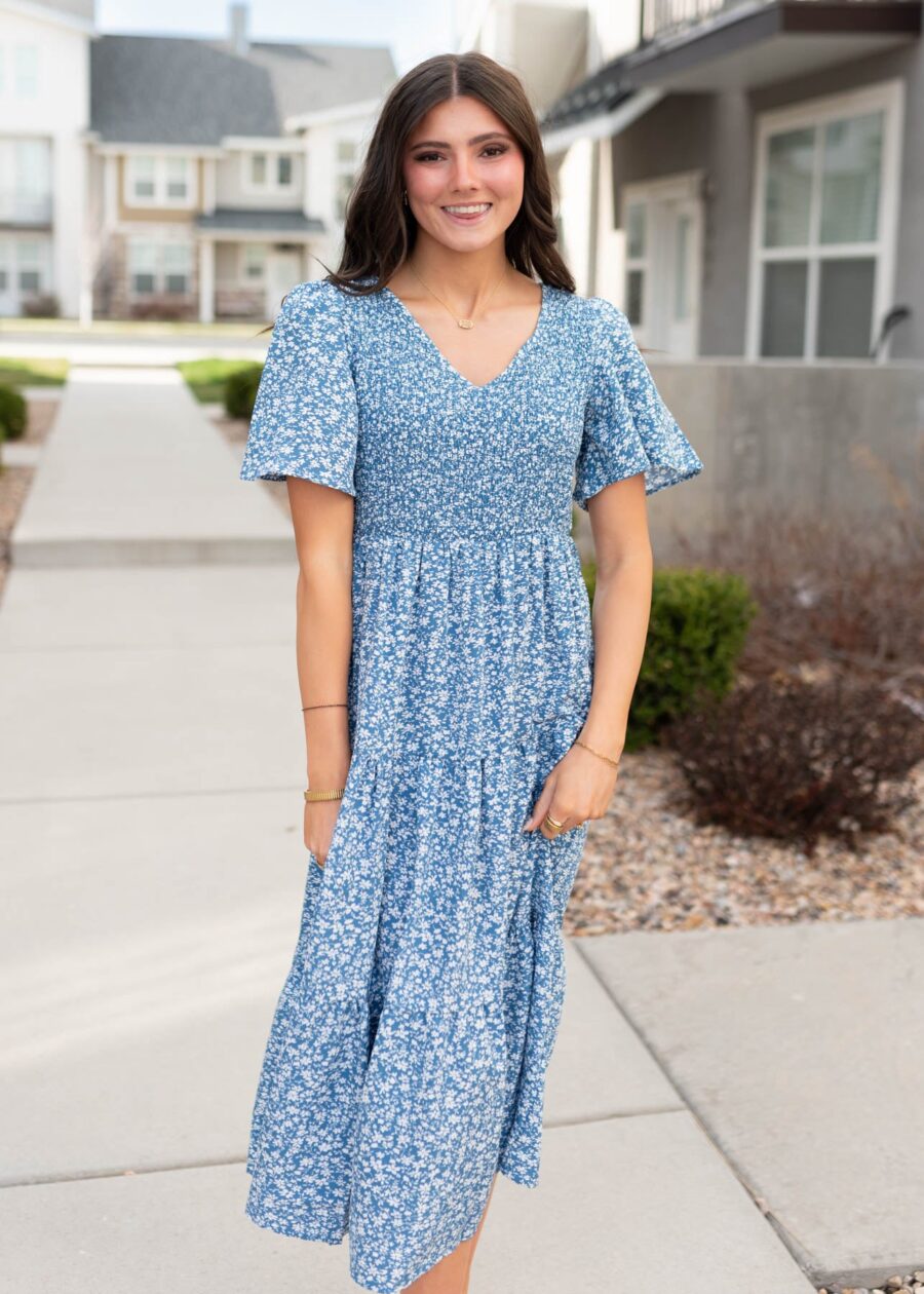MilaBlueSmockedFloralDress_DSC7851.jpg Mila Blue Smocked Floral Dress