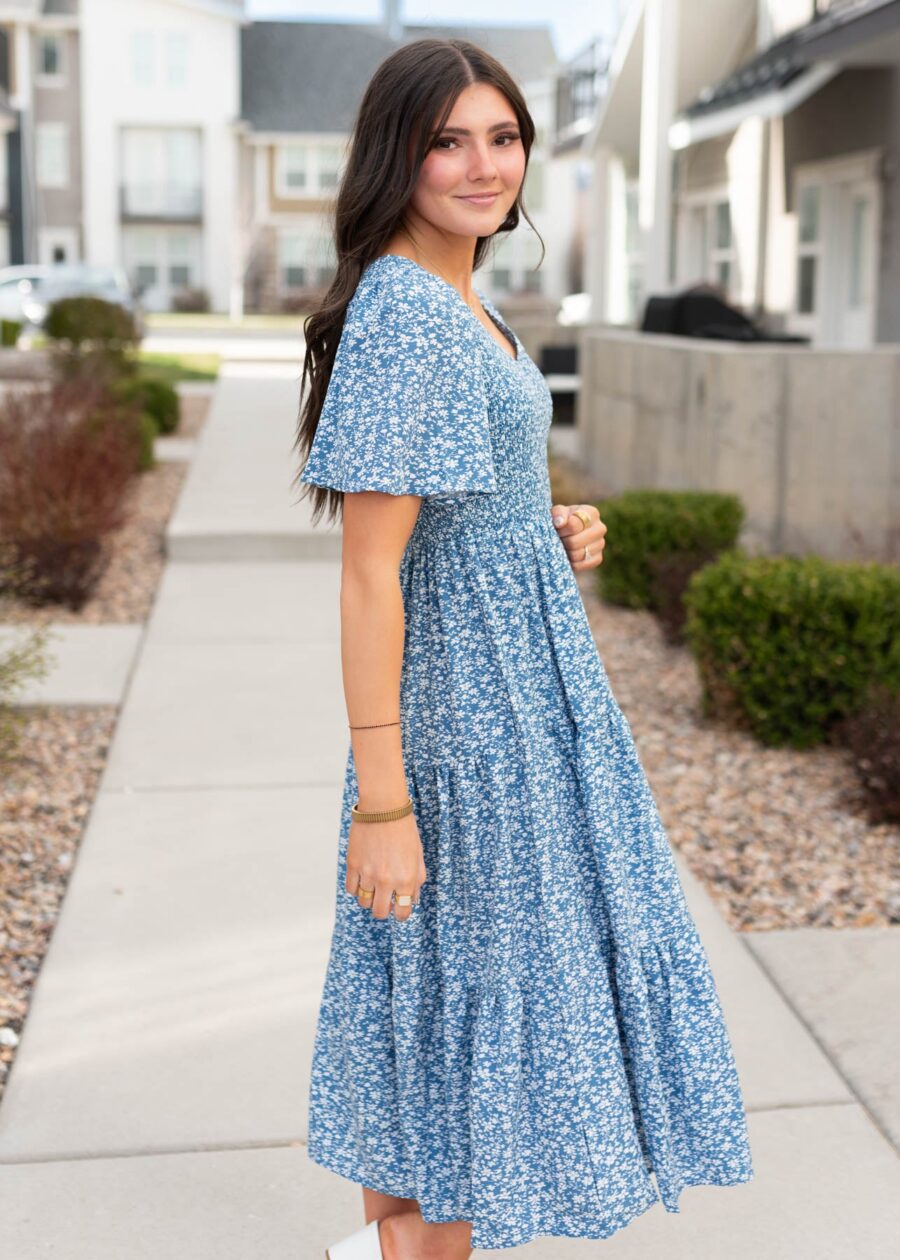 MilaBlueSmockedFloralDress_DSC7856.jpg Mila Blue Smocked Floral Dress