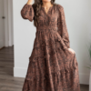 PaigeMahoganyFloralTieredDress5.png Paige Mahogany Floral Tiered Dress
