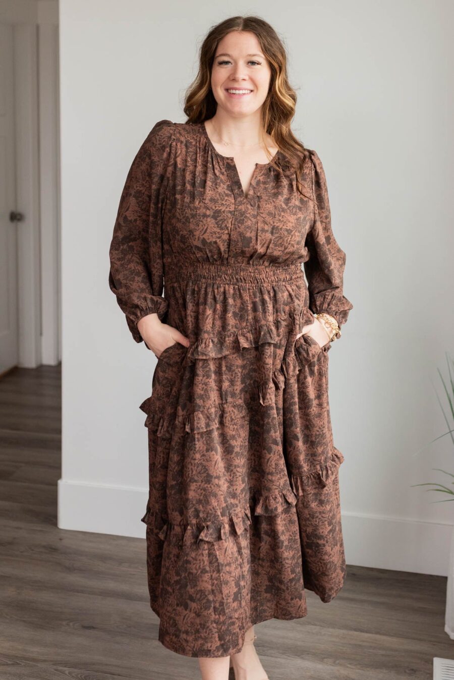 PaigeMahoganyFloralTieredDress_DSC8038.jpg Paige Mahogany Floral Tiered Dress