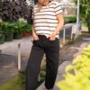 Raegan Black Striped Sweater Top