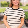 Raegan Black Striped Sweater Top