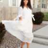 Reina White Gingham Dress