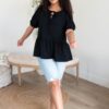Sirena Black Tiered Blouse