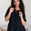 Sirena Black Tiered Blouse