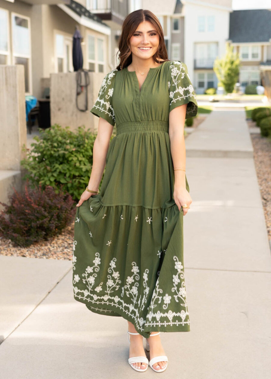 SofiaOliveEmbroideredDress_DSC4754.jpg Sofia Olive Embroidered Dress