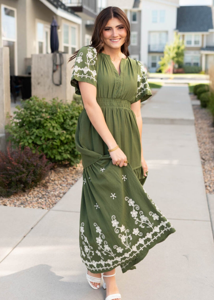 SofiaOliveEmbroideredDress_DSC4756.jpg Sofia Olive Embroidered Dress