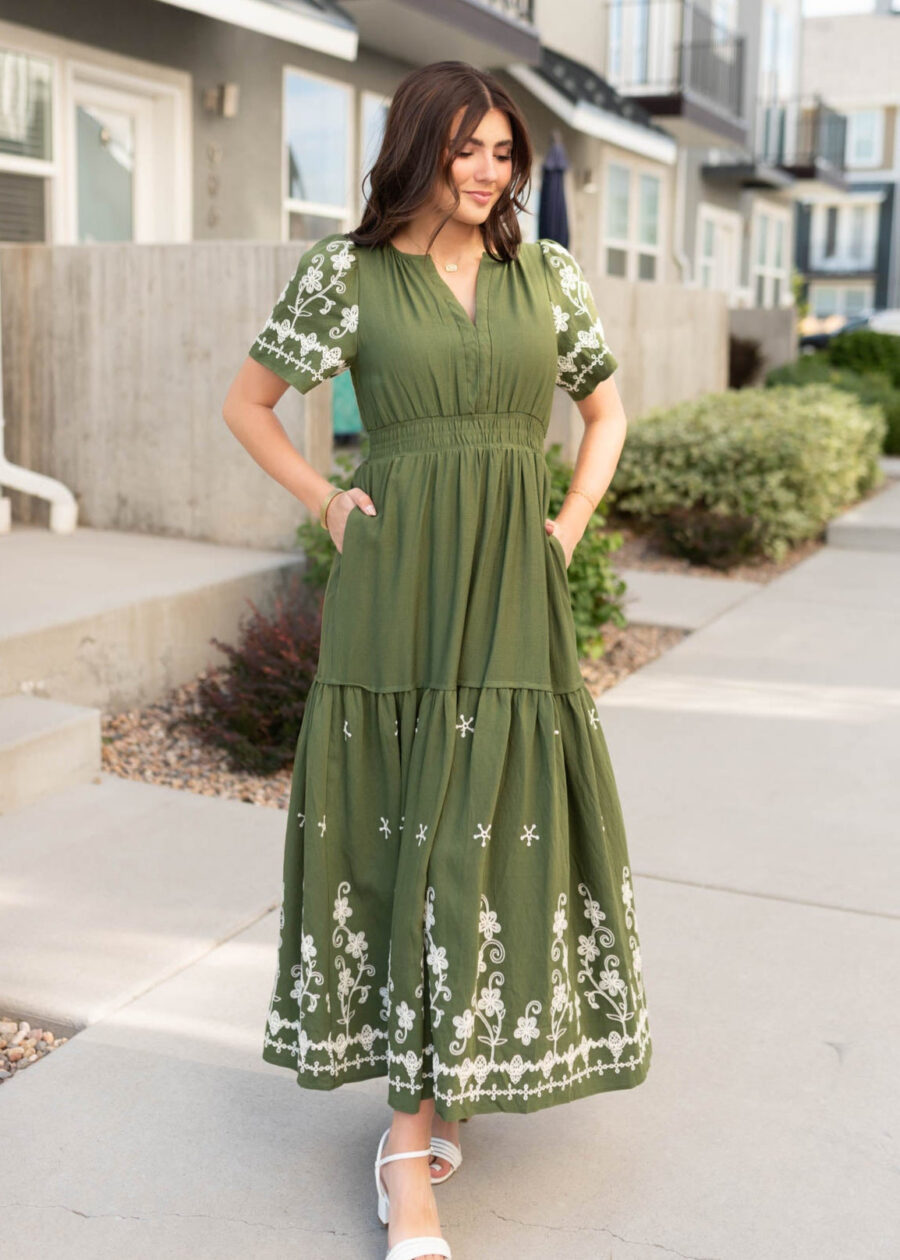 SofiaOliveEmbroideredDress_DSC4762.jpg Sofia Olive Embroidered Dress