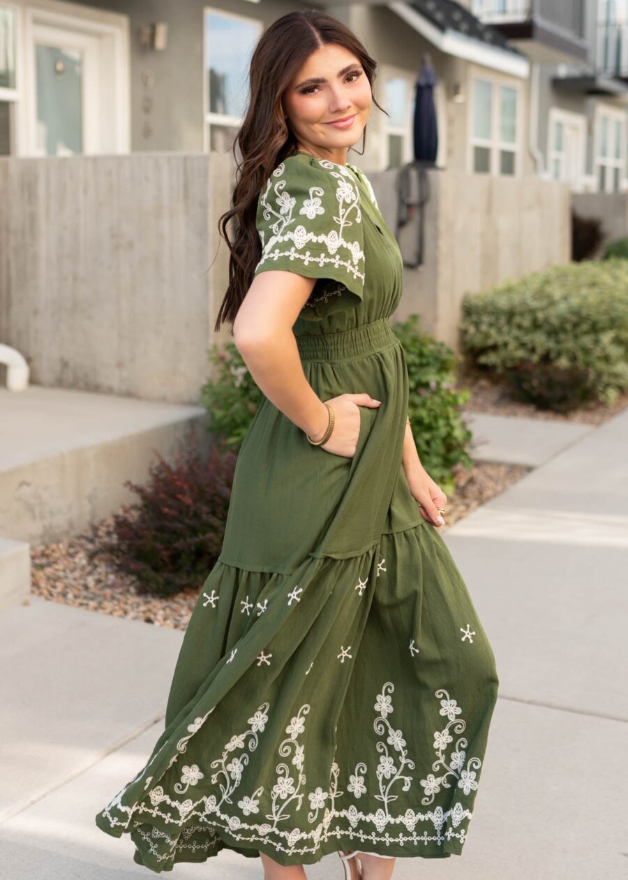SofiaOliveEmbroideredDress_DSC4775.jpg Sofia Olive Embroidered Dress