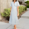 Sonya Dusty Blue Wrap Dress