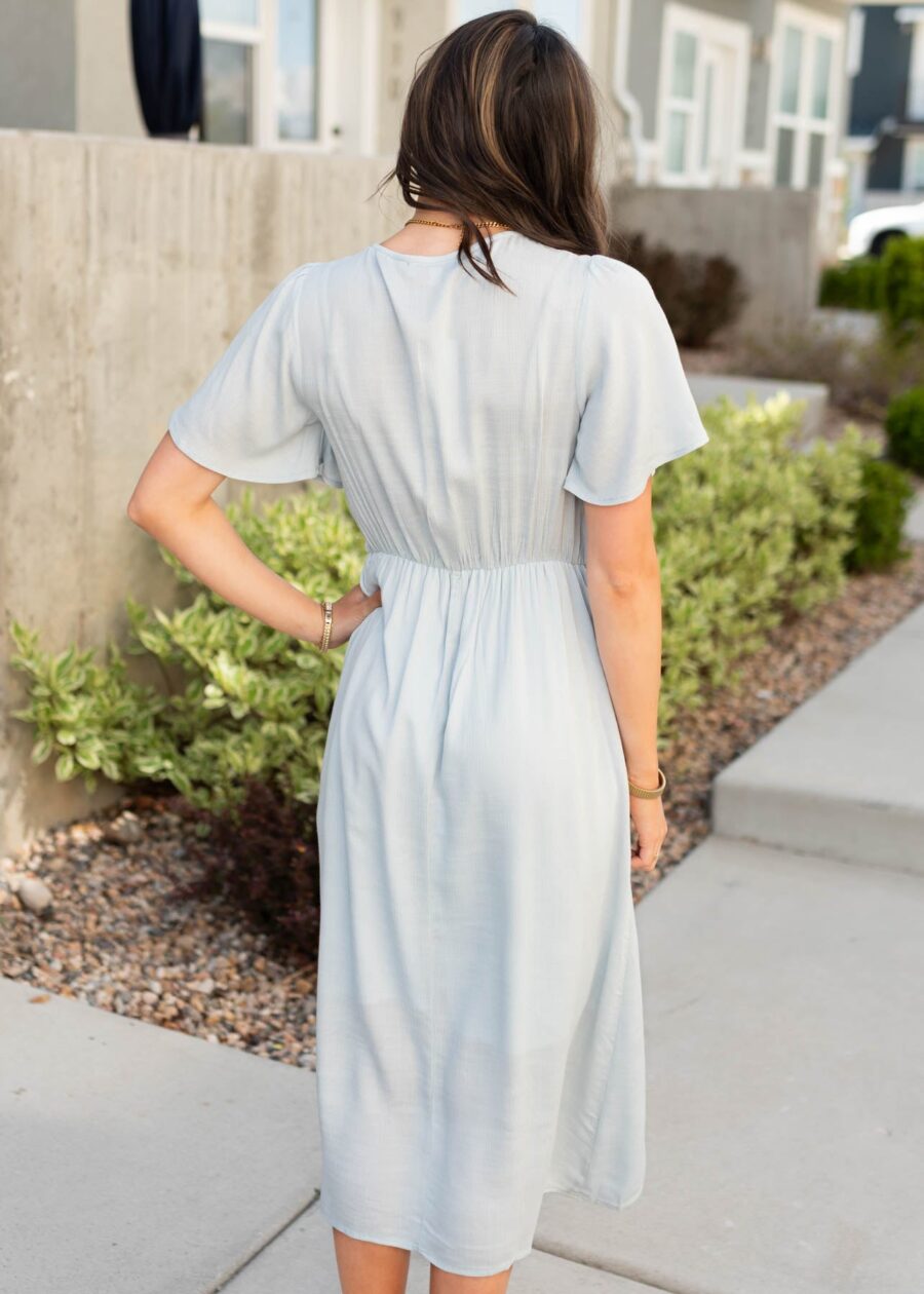 Sonya Dusty Blue Wrap Dress