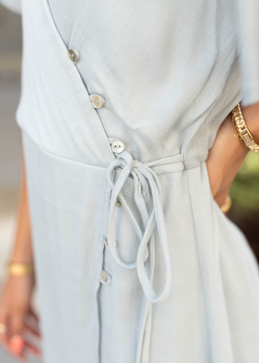 Sonya Dusty Blue Wrap Dress