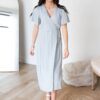 Sonya Dusty Blue Wrap Dress