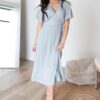 Sonya Dusty Blue Wrap Dress