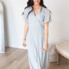 Sonya Dusty Blue Wrap Dress