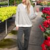 Tessa Grey Striped Pullover