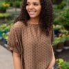 Tia Chocolate Polka Dot Top